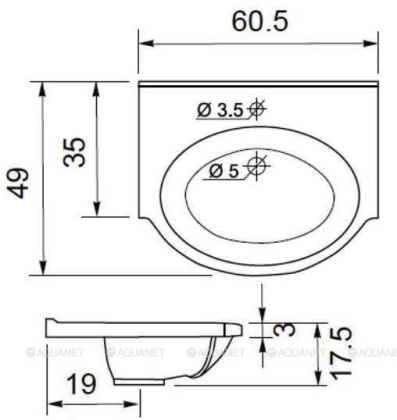 Раковина для тумбы Aquanet Лайн 60 marmite pernilla Раковина для тумбы Aquanet Лайн 60 marmite pernilla