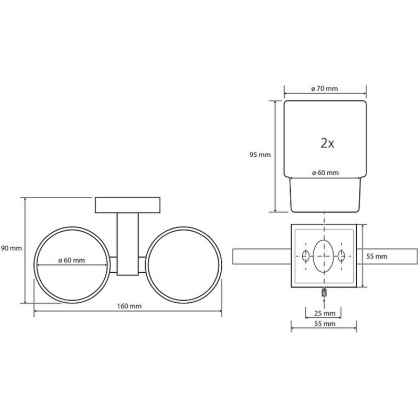 Держатель зубных щеток, стакан
