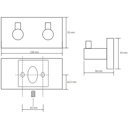 Планка с 2-мя крючками