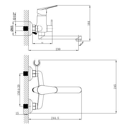 Смеситель Lemark Partner LM6513C универсальный Смеситель Lemark Partner LM6513C универсальный