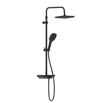 940730300 Merkur душевая система с ванно-душевым смесителем-полкой и прогрессивным картриджем, черны 940730300 Merkur душевая система с ванно-душевым смесителем-полкой и прогрессивным картриджем, черны
