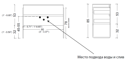 Тумба без раковины Vallessi 80*46cm КАШЕМИР мат. 2 полки, 837-080-C mat Boheme