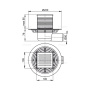 Сливной трап 105×105/50 мм боковой сток, решетка из нержавеющей стали, гидрозатвор мокрый