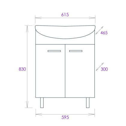 Тумба Onika Коралл 60 напольная, белая (ум. Уют 60) Тумба Onika Коралл 60 напольная, белая (ум. Уют 60)