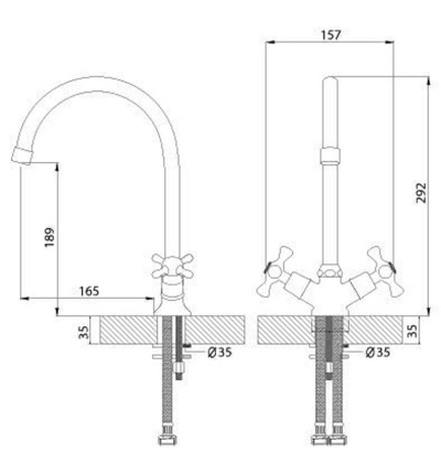 Смеситель Rossinka Н02-72 для кухни