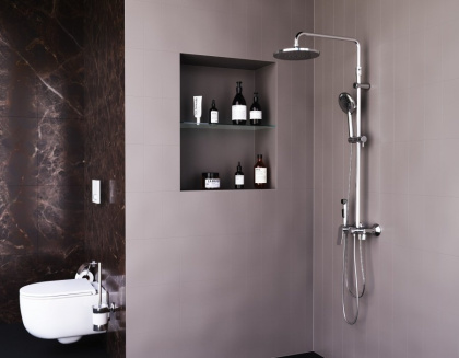 DX220910000 Apollo, душевая система со смесителем-полкой: верхний душ 230мм, ручной душ 120мм, DX220910000 Apollo, душевая система со смесителем-полкой: верхний душ 230мм, ручной душ 120мм,