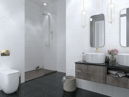 Декор Stravero White 01 25х60 Декор Stravero White 01 25х60