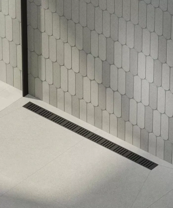 Душевой лоток smart с перфорированной решеткой, 85 см, черный