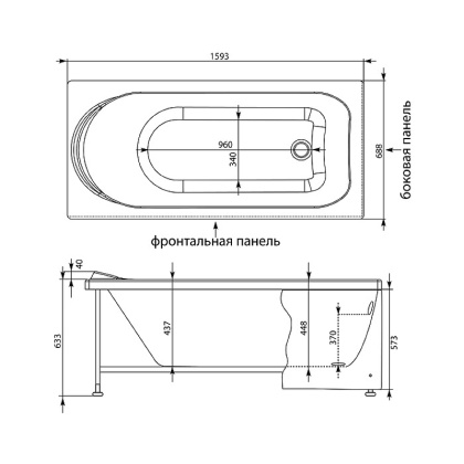 Акриловая ванна Aquanet Nord 160x70 (с каркасом) Акриловая ванна Aquanet Nord 160x70 (с каркасом)