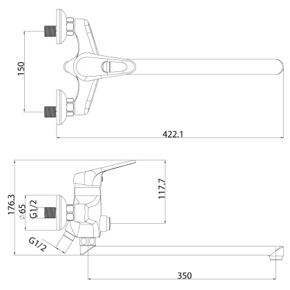 Смеситель Lemark Luna LM4157C универсальный