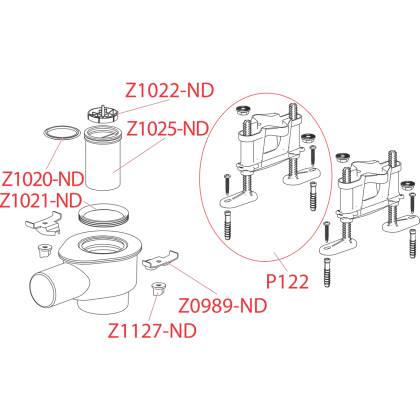 Сифон DN50 и комплект регулируемых ног
