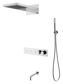 Встроенная душевая система FUSION с термостатом CHROME с изливом Встроенная душевая система FUSION с термостатом CHROME с изливом