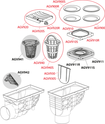 Ливнеотвод 300×155/110 мм, сток – прямой, черный