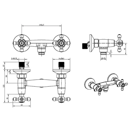 Смеситель для душа, Camelia бронза