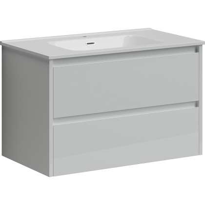 Тумба подвесная SANCOS Libra 790х450х500, c двумя ящиками оснащенными доводчиками, белый глянец , арт. LB80W Тумба подвесная SANCOS Libra 790х450х500, c двумя ящиками оснащенными доводчиками, белый глянец , арт. LB80W