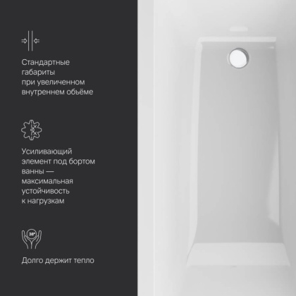 W93A-150-070W-A Gem ванна акриловая 150x70 см