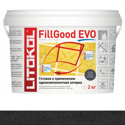 Затирка полиуретановая FILLGOOD EVOF.140 NERO GRAFITE 2кг Затирка полиуретановая FILLGOOD EVOF.140 NERO GRAFITE 2кг
