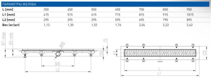 Душевой лоток 65 см Creto Walkway CRE-650 WN с решеткой, хром Душевой лоток 65 см Creto Walkway CRE-650 WN с решеткой, хром