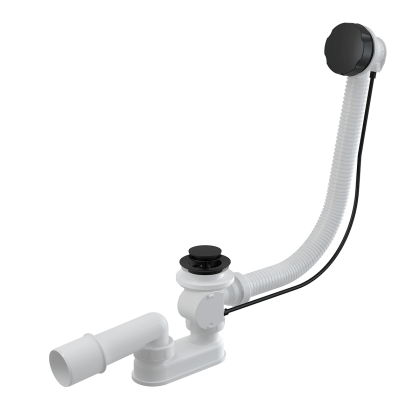 Сифон для ванны автомат комплект, черный-мат Сифон для ванны автомат комплект, черный-мат