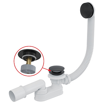 Сифон для ванны CLICK/CLACK, черный-мат Сифон для ванны CLICK/CLACK, черный-мат