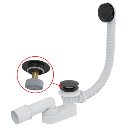 Сифон для ванны CLICK/CLACK, черный-мат Сифон для ванны CLICK/CLACK, черный-мат