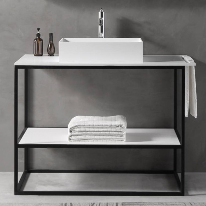 Консоль под раковину ABBER Stein AS2631 напольная, белая матовая Консоль под раковину ABBER Stein AS2631 напольная, белая матовая