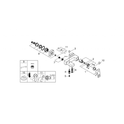 Смеситель для ванны Grohe Eurocube 23140000 хром