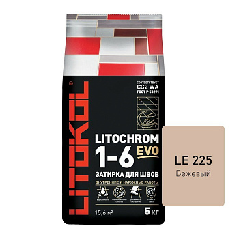 Затирка цементная LITOCHROM 1-6 EVO LE.225 бежевый 5кг Затирка цементная LITOCHROM 1-6 EVO LE.225 бежевый 5кг