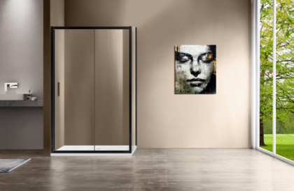 Душевой уголок Garda VSR-1G8012CLB, 1200*800, черный, стекло прозрачное