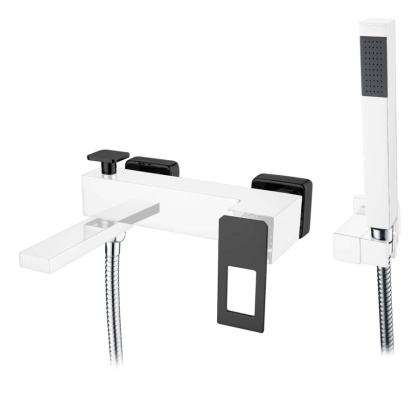 Смеситель для ванны QChromeBlack_Комплект