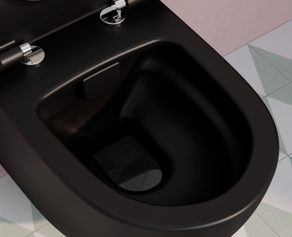 Безободковый подвесной унитаз VitrA Sento, матовый черный Безободковый подвесной унитаз VitrA Sento, матовый черный