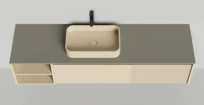 Подвесная тумба Domino 1800, эмаль, с открытой полкой