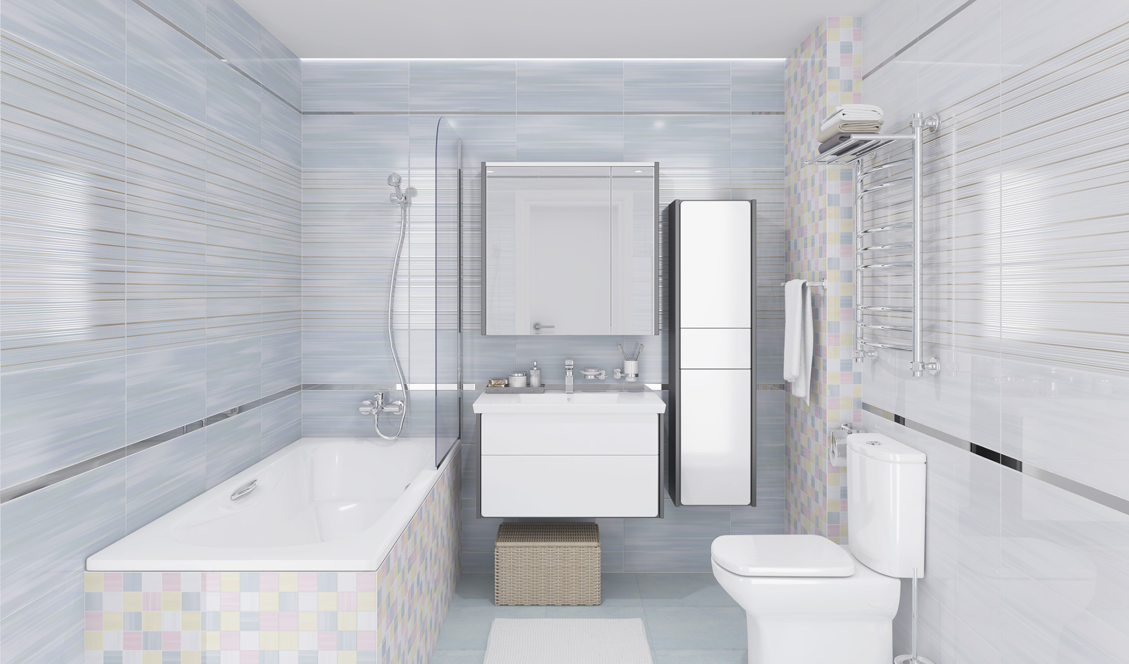 Spring Плитка настенная голубой 34013 25х50