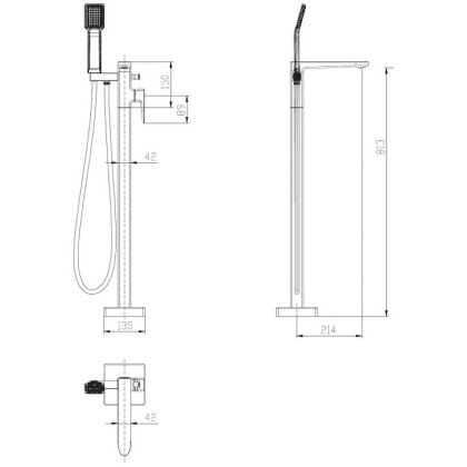 Смеситель для ванны отдельностоящий OMNIRES SIENA SN7333CR (хром)