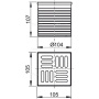 Горло сливного трапа, решетка 105x105 мм серая