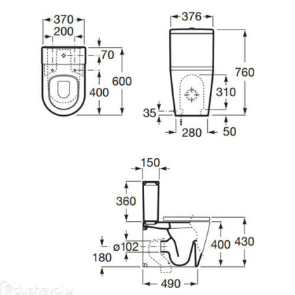 Чаша наполь. унитаза ROCA Inspira, универсальный выпуск, 7342528000 Чаша наполь. унитаза ROCA Inspira, универсальный выпуск, 7342528000