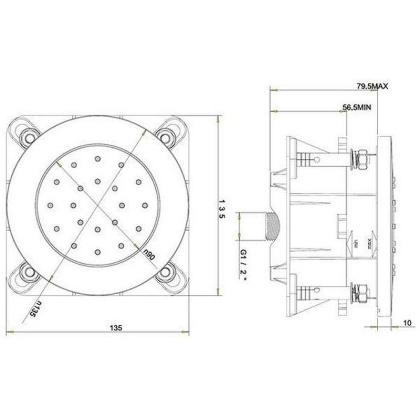 Форсунка боковая скрытого монтажа OMNIRES (хром) S29CR