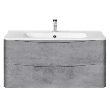 База под раковину Paola 1000 подвесная, 2 выкатных ящика soft close, Beton