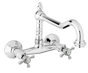 GOLF-LLP-02 Кухонный смеситель настенного монтажа бронза, ручки бронза