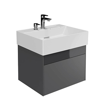 Тумба LOGICA подвесная 2 ящика 60 см, стальной серый