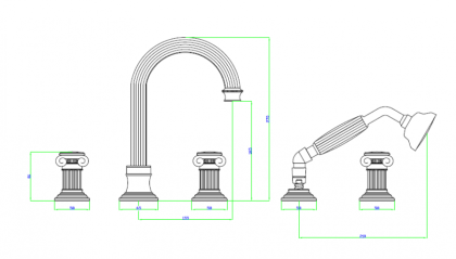 Душевой гарнитур OLIMP-BVD-01-O Исполнение: Хром, Ручки: Металл 