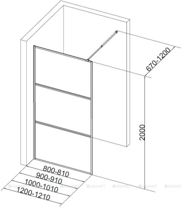 Душевая перегородка Aquanet 80x200 SW-800CT профиль хром, прозрачное стекло