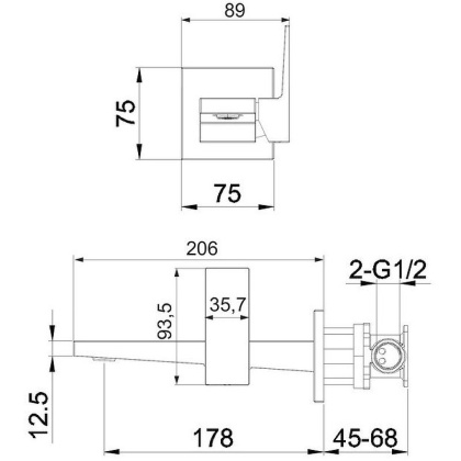 Смеситель для умывальника скрытого монтажа OMNIRES FRESH FR7115NCR (хром)