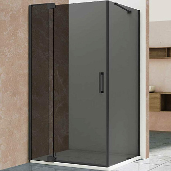 Душевой уголок Extra VSR-1E901090CGB, 900/1000*900, черный, стекло тонированное