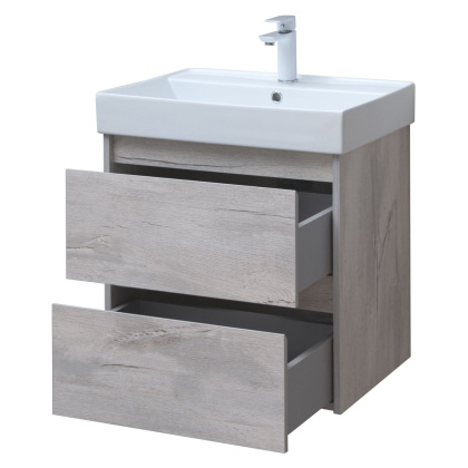 Тумба под раковину Aquanet Nova Lite 60 дуб белый (2 ящика)