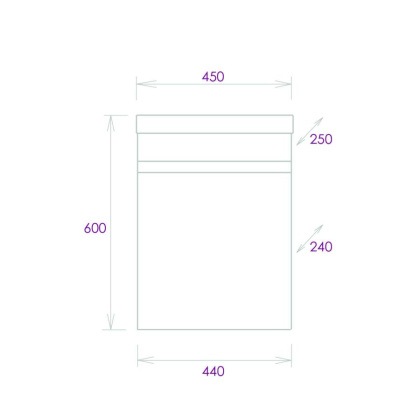 Тумба Onika Милтон 45 подвесная, серая/дуб сонома (ум.Фостер 45)