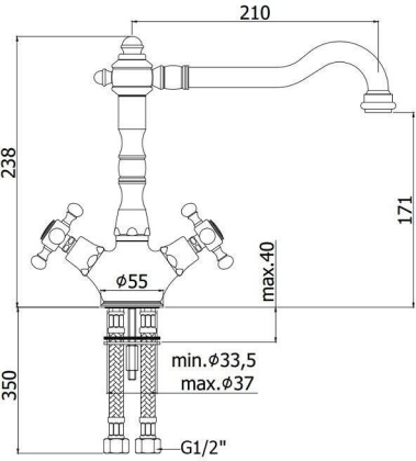 Смеситель для кухни Paffoni Belinda FBLV180BR Смеситель для кухни Paffoni Belinda FBLV180BR