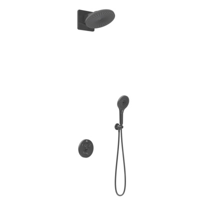 Душевой комплект Inspire VSFW-3I22MT5GM встраиваемый, термостат, двухрежимный, вороненая сталь Душевой комплект Inspire VSFW-3I22MT5GM встраиваемый, термостат, двухрежимный, вороненая сталь