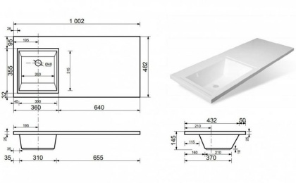 Раковина Эстет Даллас 100 L ФР-00001971 над стиральной машиной Белая