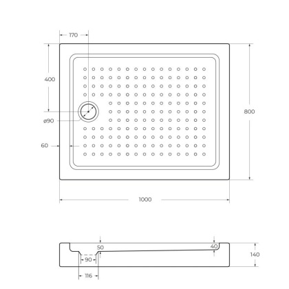 TRAY-A-AH-120/90-15-W Размер, мм:1200x900x150 Поддон акриловый, прямоугольный  TRAY-A-AH-120/90-15-W Размер, мм:1200x900x150 Поддон акриловый, прямоугольный